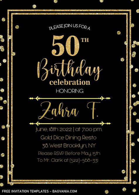 50th birthday invitation maker|Birthday Invitation Templates (Free) .